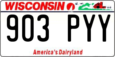 WI license plate 903PYY