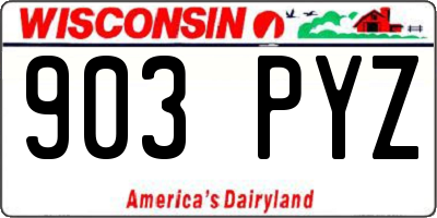 WI license plate 903PYZ