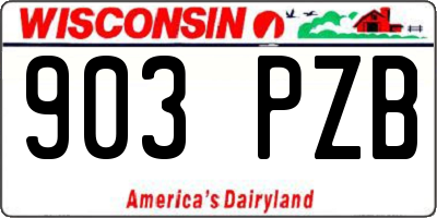 WI license plate 903PZB