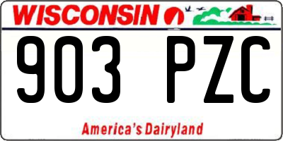 WI license plate 903PZC