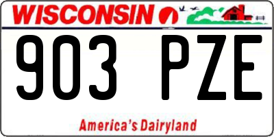 WI license plate 903PZE