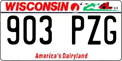 WI license plate 903PZG