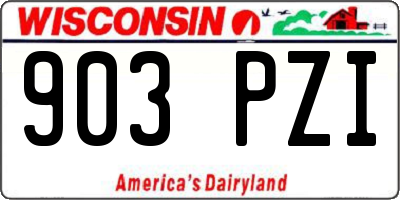 WI license plate 903PZI