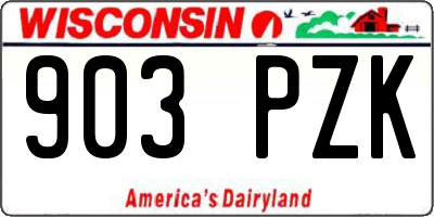 WI license plate 903PZK