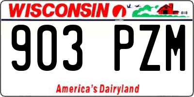 WI license plate 903PZM