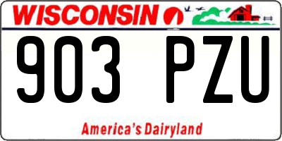 WI license plate 903PZU
