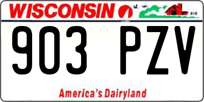 WI license plate 903PZV