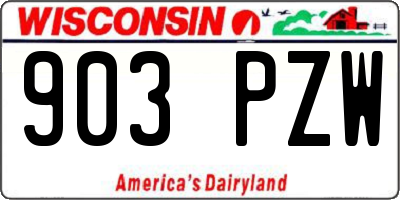 WI license plate 903PZW