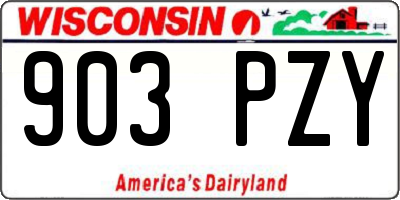 WI license plate 903PZY