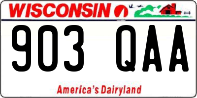 WI license plate 903QAA
