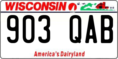 WI license plate 903QAB