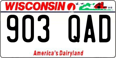 WI license plate 903QAD