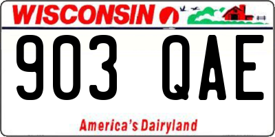 WI license plate 903QAE