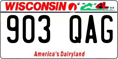 WI license plate 903QAG