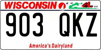 WI license plate 903QKZ