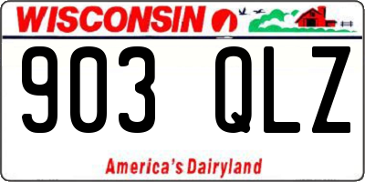 WI license plate 903QLZ