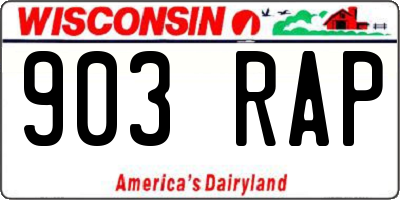 WI license plate 903RAP