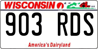 WI license plate 903RDS
