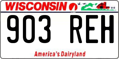 WI license plate 903REH