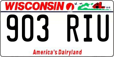 WI license plate 903RIU