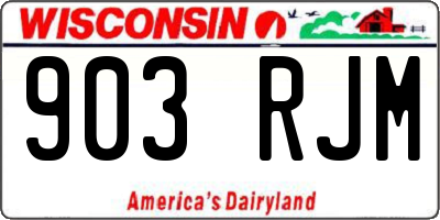 WI license plate 903RJM