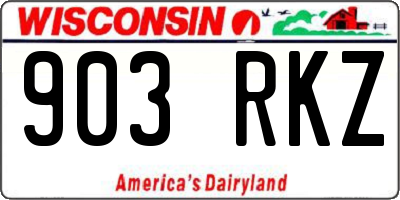 WI license plate 903RKZ