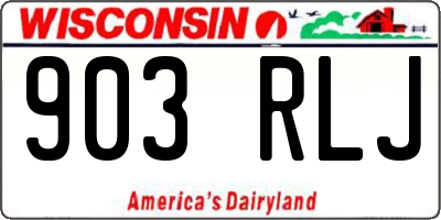 WI license plate 903RLJ