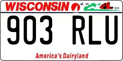 WI license plate 903RLU