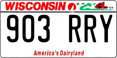 WI license plate 903RRY