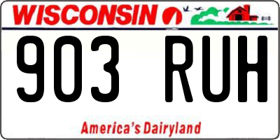 WI license plate 903RUH
