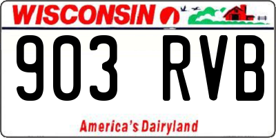 WI license plate 903RVB