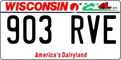 WI license plate 903RVE