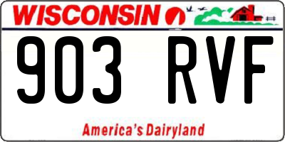 WI license plate 903RVF