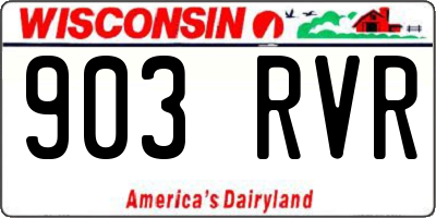 WI license plate 903RVR