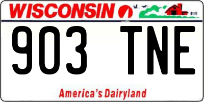 WI license plate 903TNE