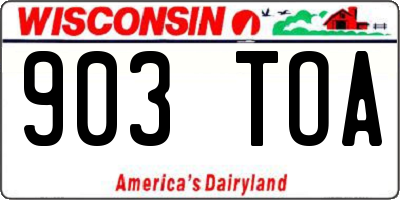 WI license plate 903TOA