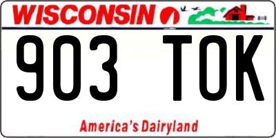 WI license plate 903TOK