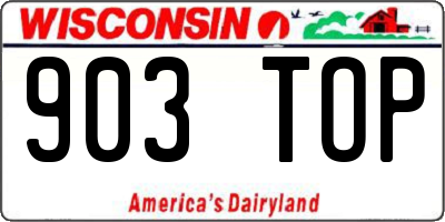 WI license plate 903TOP