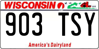 WI license plate 903TSY