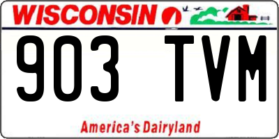 WI license plate 903TVM