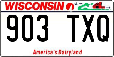 WI license plate 903TXQ