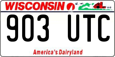 WI license plate 903UTC