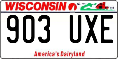 WI license plate 903UXE