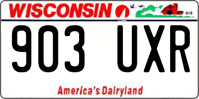 WI license plate 903UXR