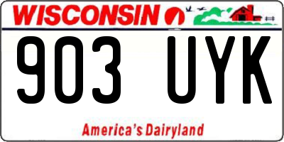 WI license plate 903UYK