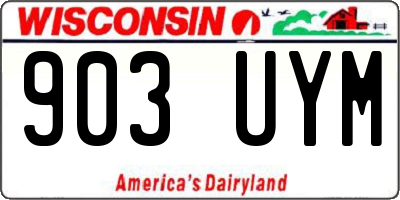 WI license plate 903UYM