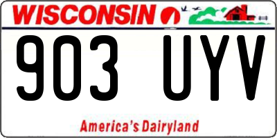 WI license plate 903UYV