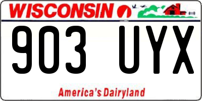 WI license plate 903UYX