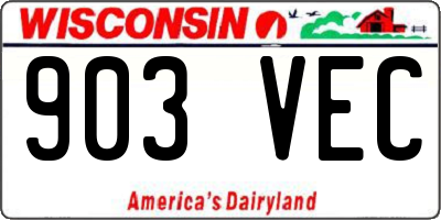 WI license plate 903VEC