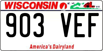 WI license plate 903VEF